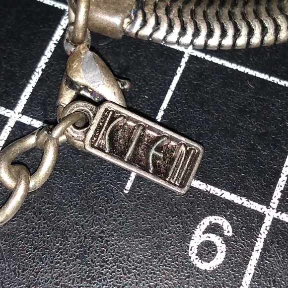 Vintage Kien Snake Chain Necklace,12 Inch Abstract Pendant, Wood & Metal… - Picture 4 of 9